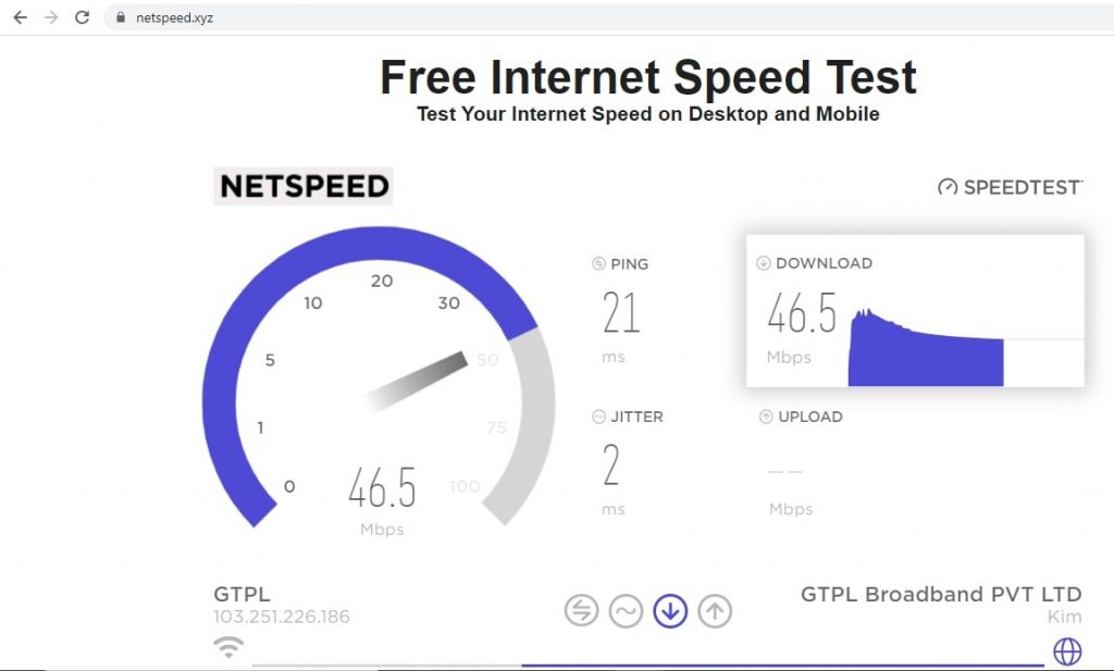 net speed