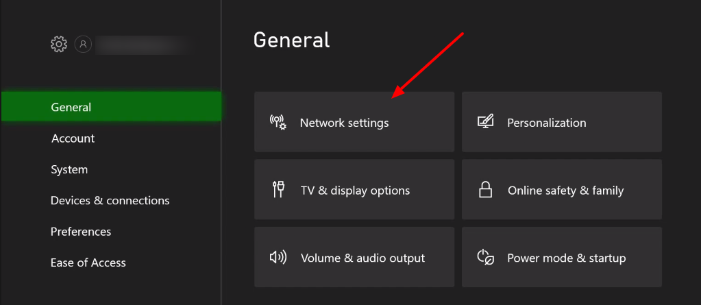 xbox series s and x network settings
